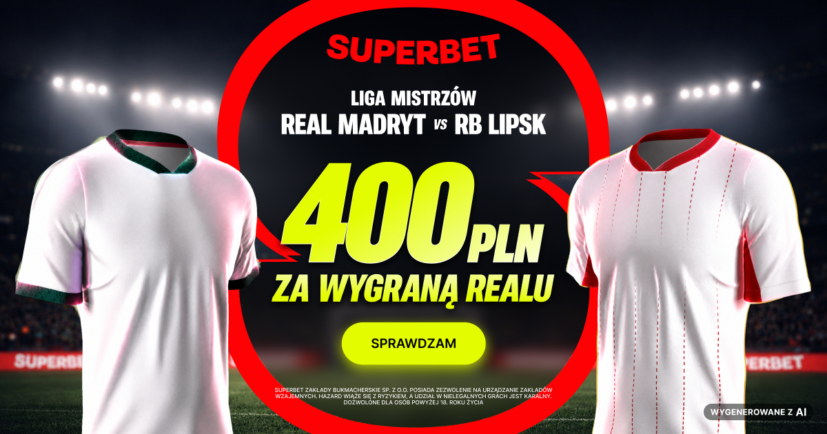 Bonus 400 PLN za wygraną Realu Madryt w meczu z RB Lipsk